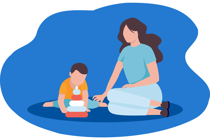 mom playing with child